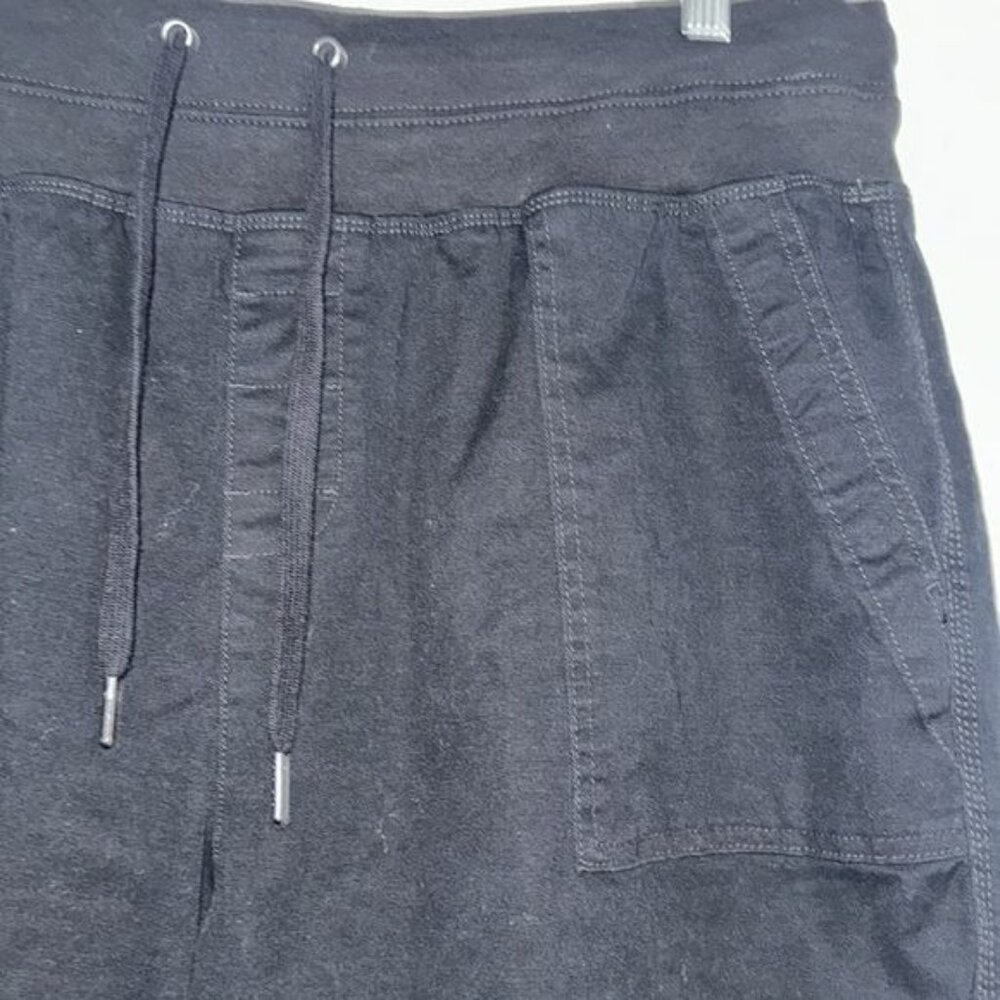 Terra & Sky Womens Black Drawstring Cotton Blend Pants 1X (16W-18W) Relaxed Fit - Picture 5 of 10